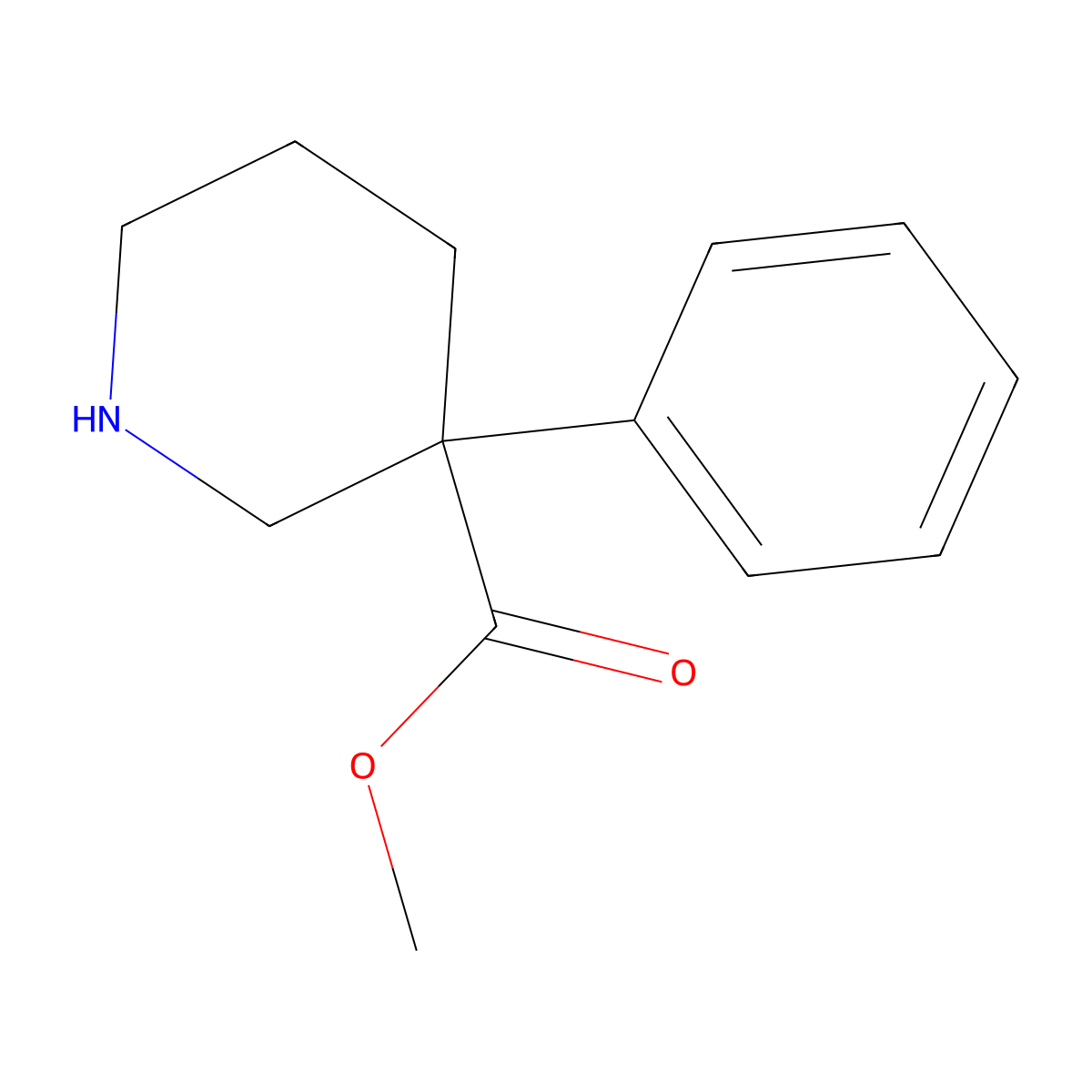 Methyl 3-phenylpiperidine-3-carboxylate molecular structure, CAS 443285-57-2