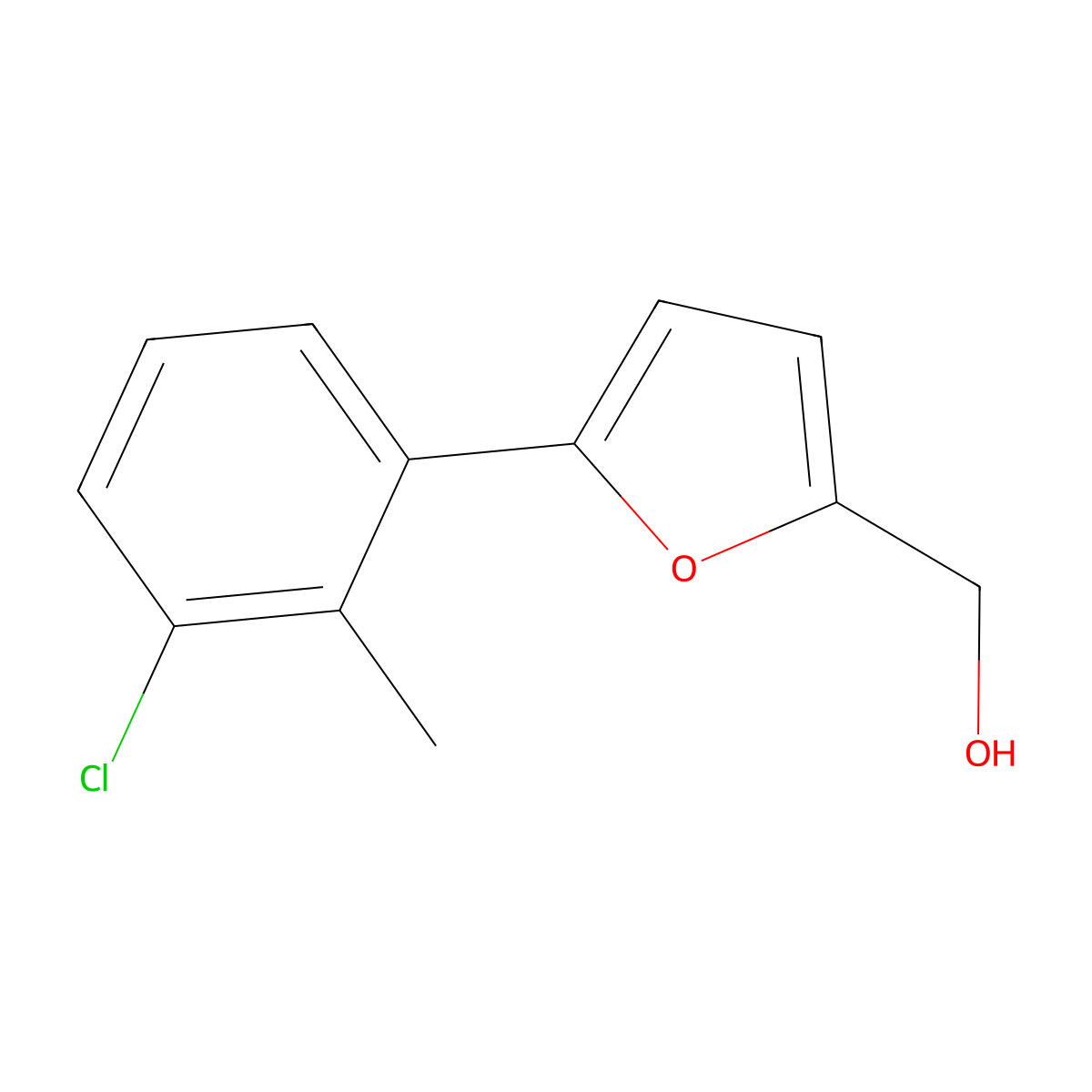 [5-(3-Chloro-2-methylphenyl)furan-2-yl]methanol molecular structure, CAS 443289-37-0