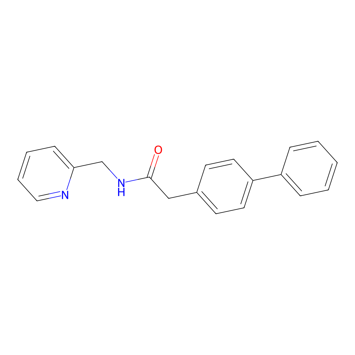 2-{[1,1'-biphenyl]-4-yl}-N-[(pyridin-2-yl)methyl]acetamide molecular structure, CAS 443289-47-2