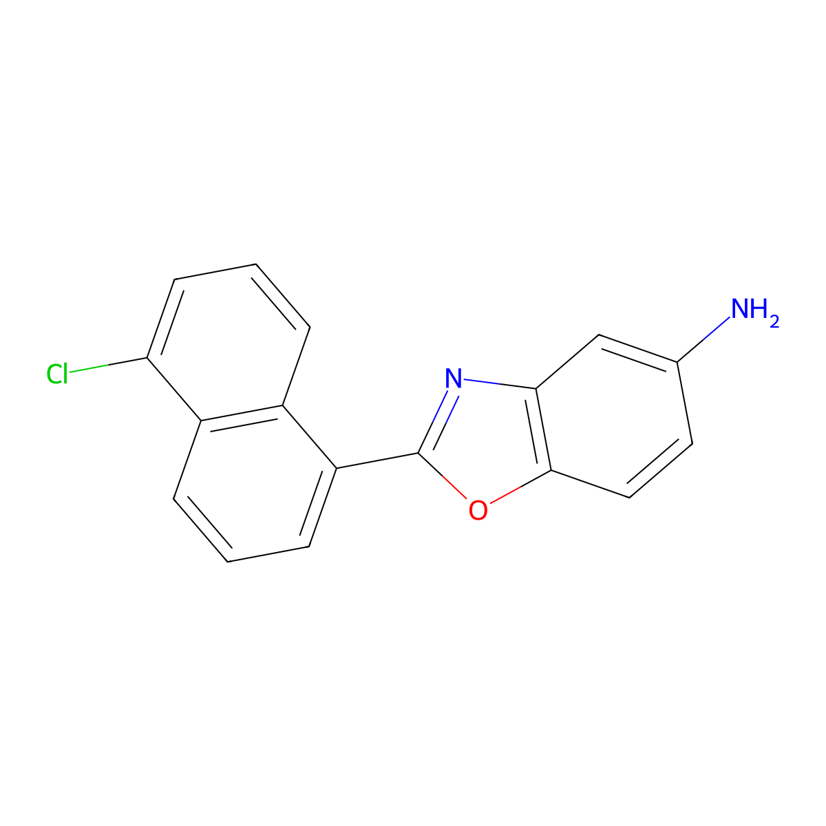 2-(5-Chloronaphthalen-1-yl)-1,3-benzoxazol-5-amine molecular structure, CAS 443289-56-3