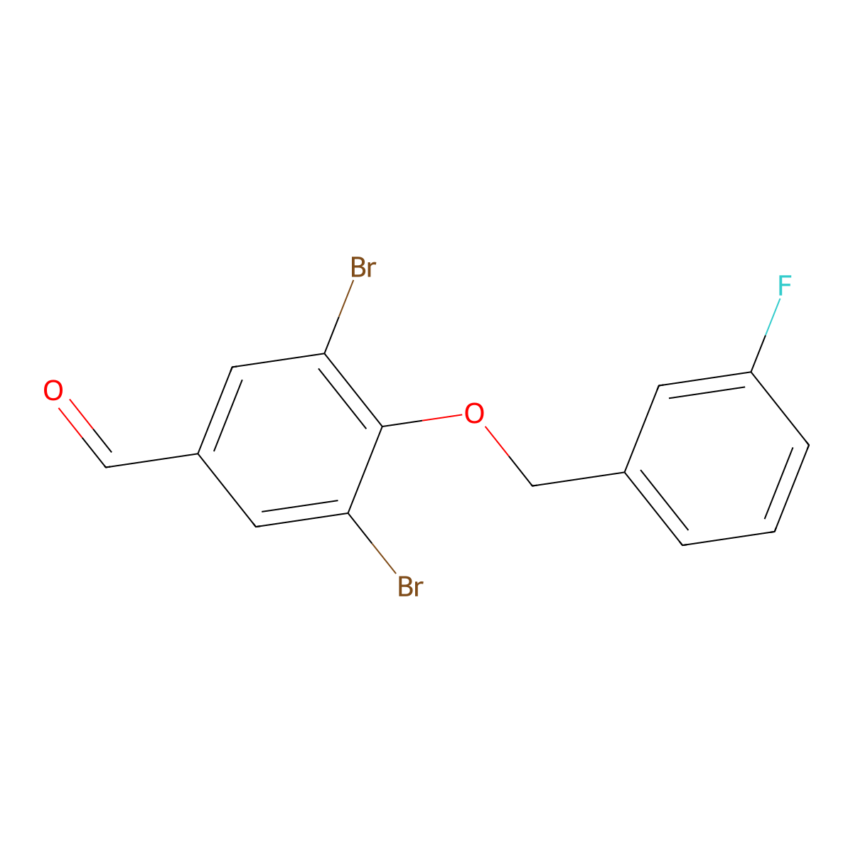 3,5-Dibromo-4-[(3-fluorobenzyl)oxy]benzaldehyde molecular structure, CAS 443289-84-7