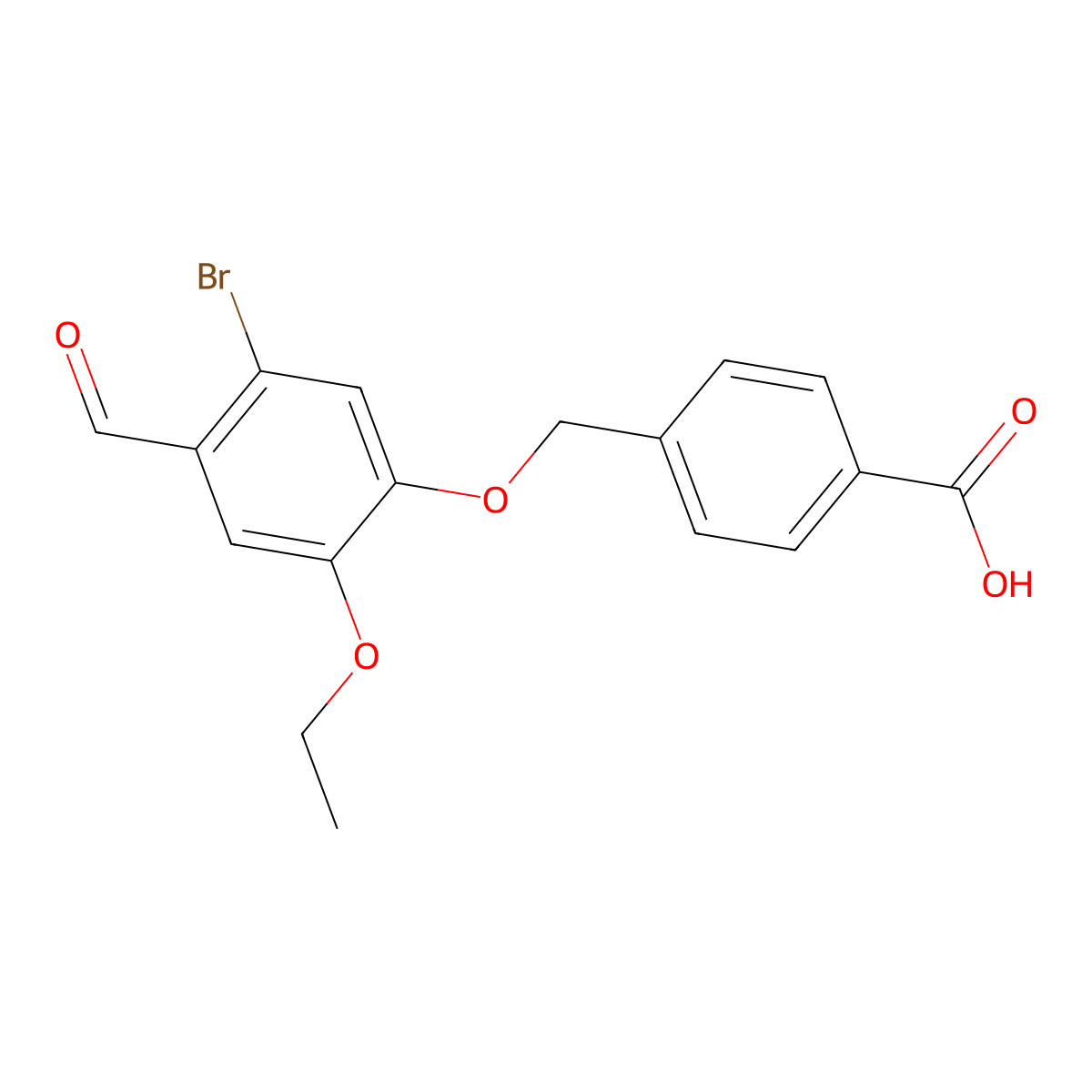 4-[(5-Bromo-2-ethoxy-4-formylphenoxy)methyl]benzoic acid molecular structure, CAS 443289-92-7