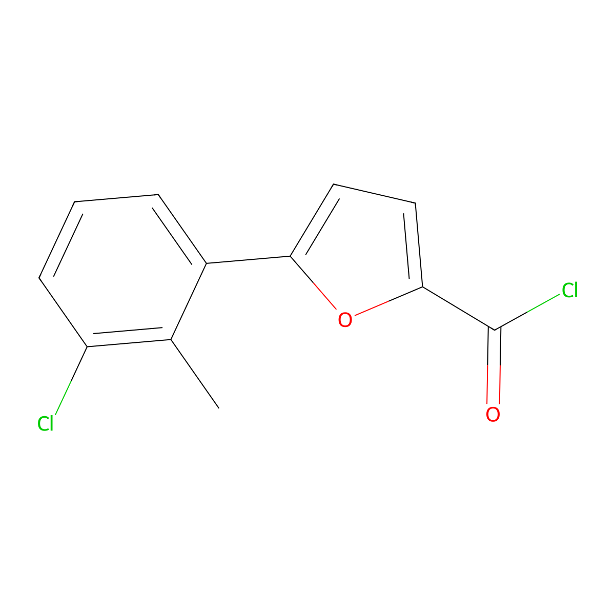 5-(3-Chloro-2-methylphenyl)furan-2-carbonyl chloride molecular structure, CAS 443290-22-0