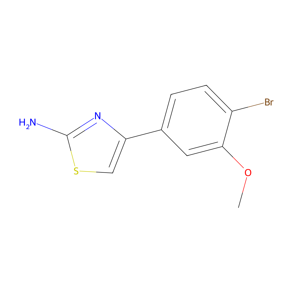 4-(4-Bromo-3-methoxyphenyl)-1,3-thiazol-2-amine molecular structure, CAS 443290-56-0