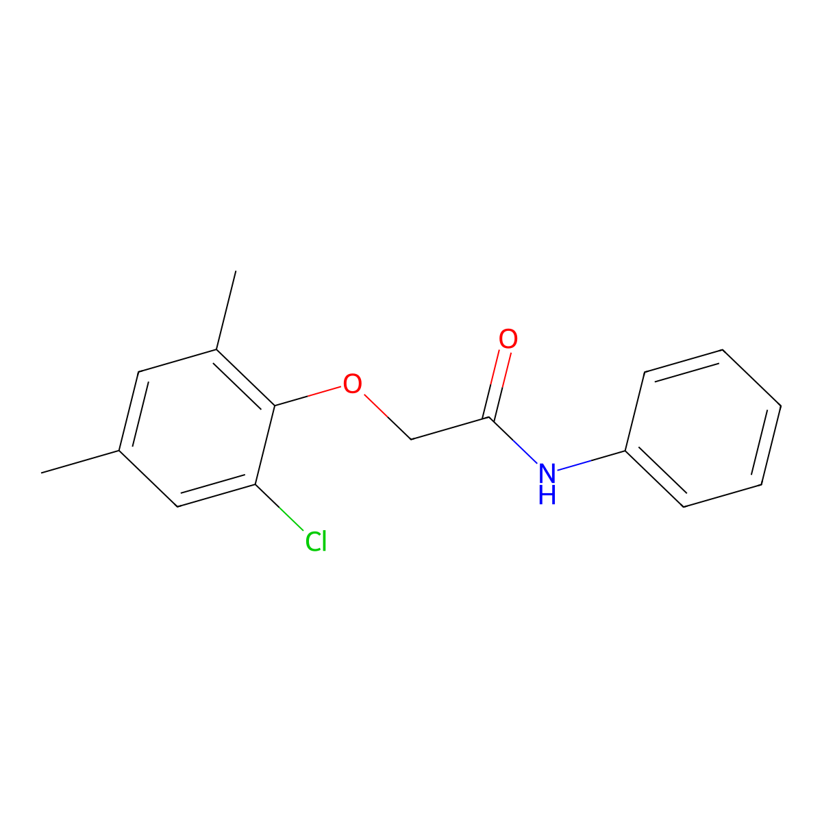 2-(2-chloro-4,6-dimethylphenoxy)-N-phenylacetamide molecular structure, CAS 443290-58-2