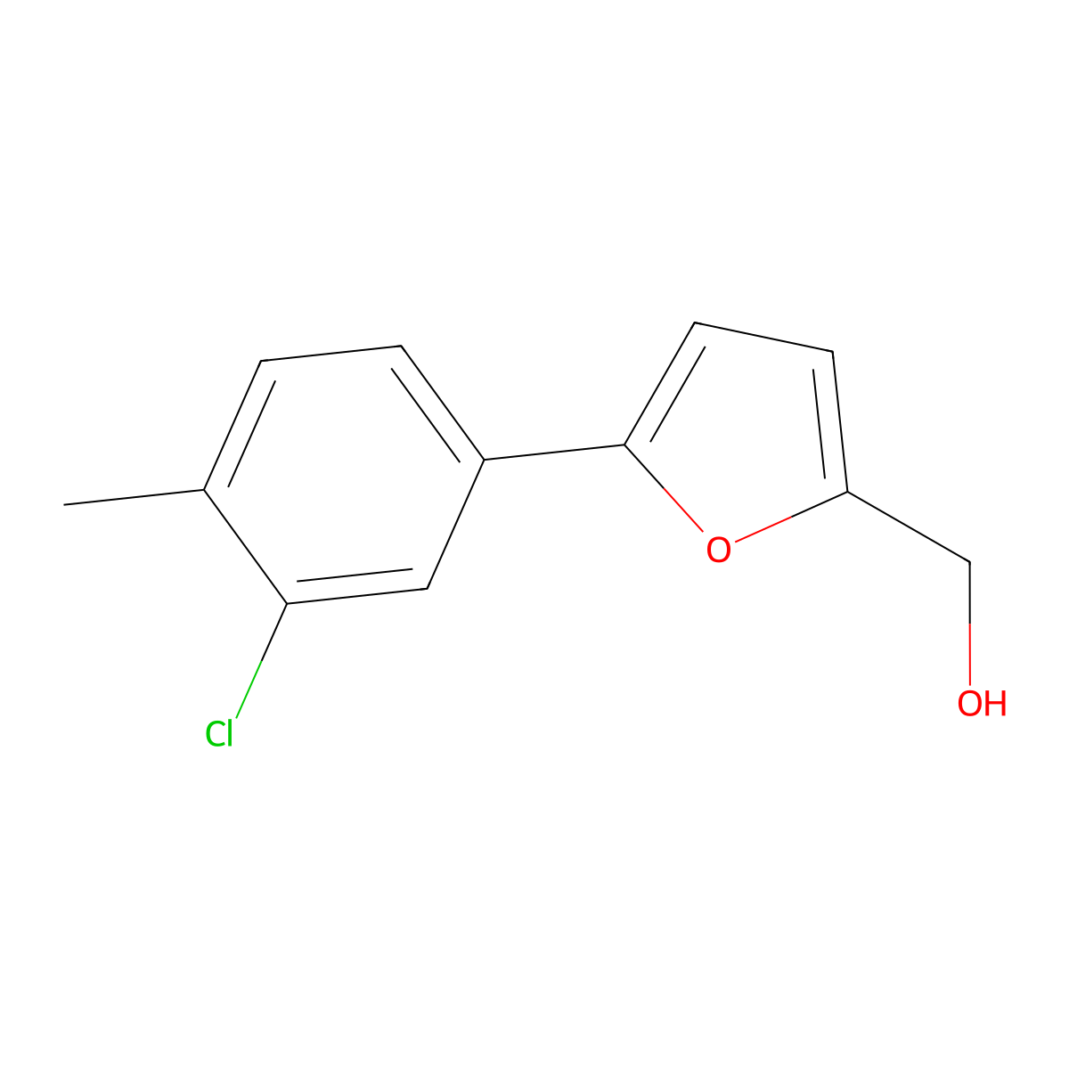 (5-(3-Chloro-4-methylphenyl)furan-2-yl)methanol molecular structure, CAS 443290-62-8