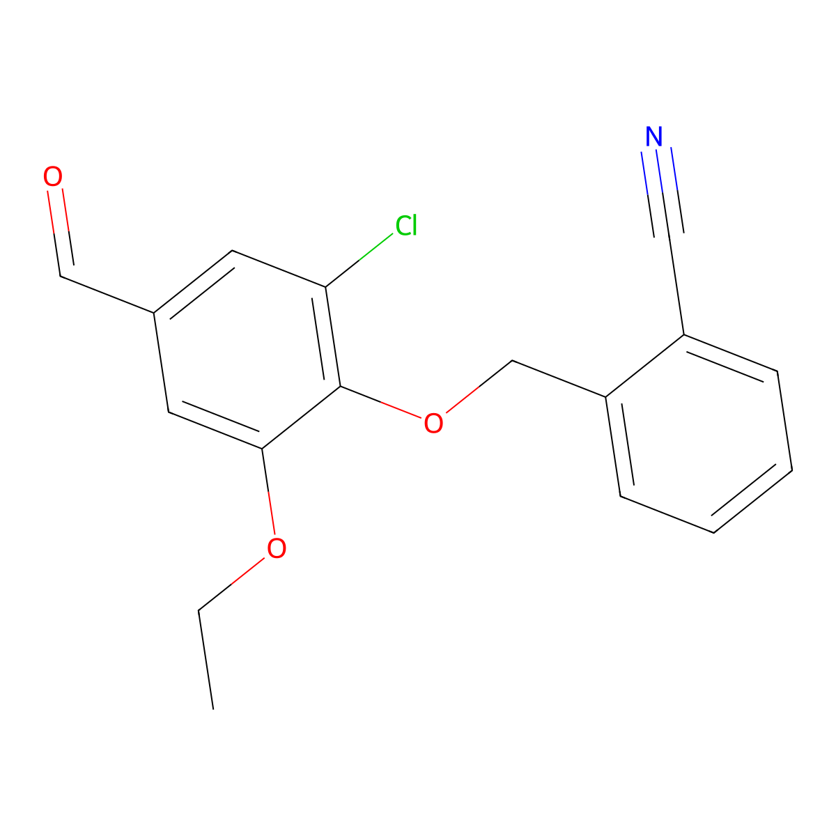 2-[(2-Chloro-6-ethoxy-4-formylphenoxy)methyl]benzonitrile molecular structure, CAS 443290-94-6