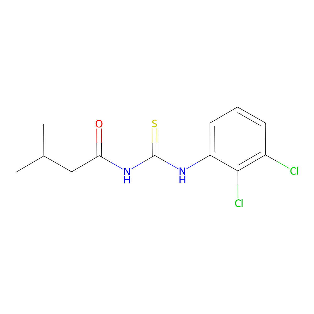 N-[(2,3-dichlorophenyl)carbamothioyl]-3-methylbutanamide molecular structure, CAS 443290-99-1