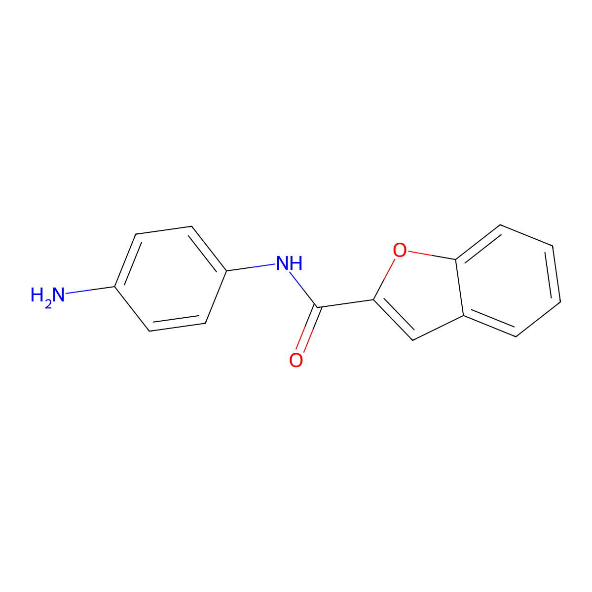 N-(4-aminophenyl)-1-benzofuran-2-carboxamide molecular structure, CAS 443291-26-7