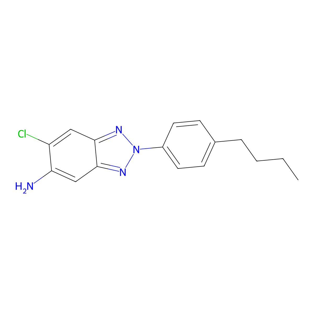 2-(4-butylphenyl)-6-chloro-2H-1,2,3-benzotriazol-5-amine molecular structure, CAS 443291-34-7