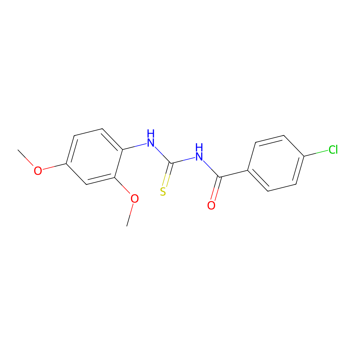 4-chloro-N-[(2,4-dimethoxyphenyl)carbamothioyl]benzamide molecular structure, CAS 443291-40-5