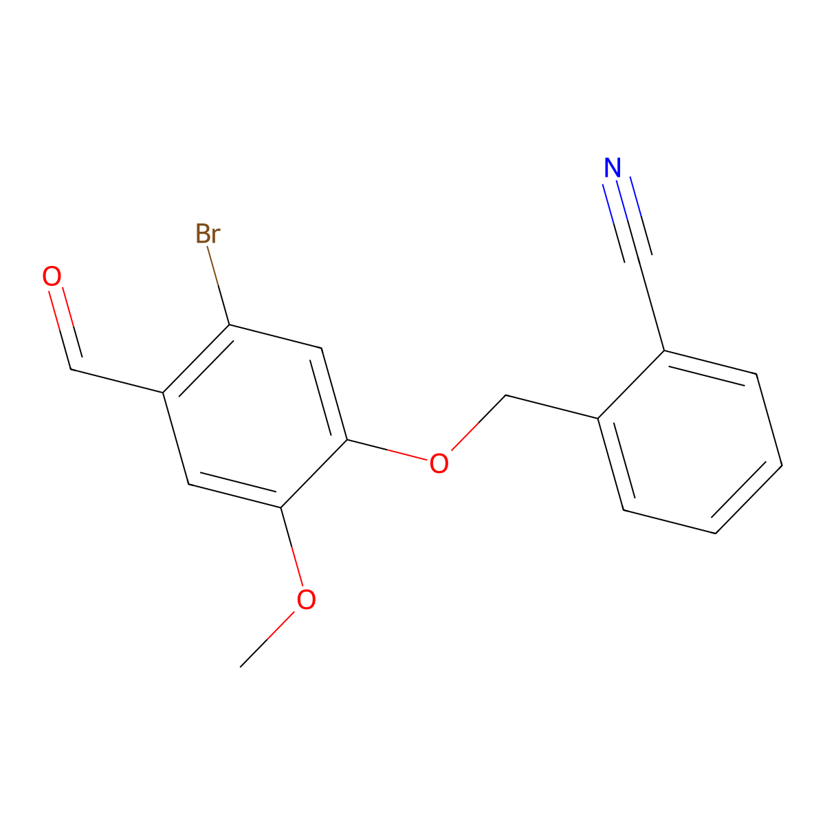 2-[(5-Bromo-4-formyl-2-methoxyphenoxy)methyl]benzonitrile molecular structure, CAS 443291-77-8