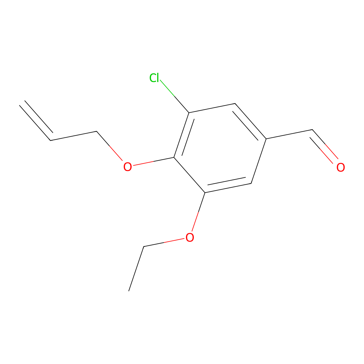 4-(Allyloxy)-3-chloro-5-ethoxybenzaldehyde molecular structure, CAS 443291-94-9