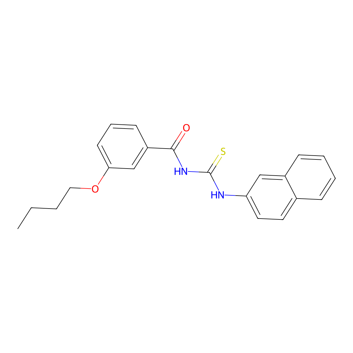 3-butoxy-N-(naphthalen-2-ylcarbamothioyl)benzamide molecular structure, CAS 443292-02-2