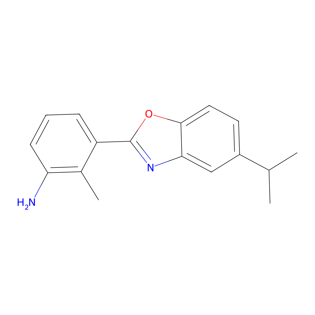 3-(5-Isopropyl-1,3-benzoxazol-2-yl)-2-methylaniline molecular structure, CAS 443292-32-8