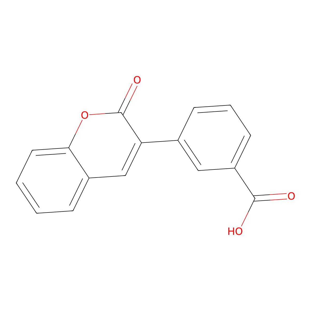 3-(2-oxo-2H-chromen-3-yl)benzoic acid molecular structure, CAS 443292-41-9