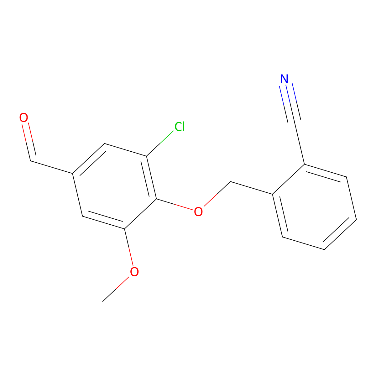 2-[(2-Chloro-4-formyl-6-methoxyphenoxy)methyl]benzonitrile molecular structure, CAS 443292-46-4