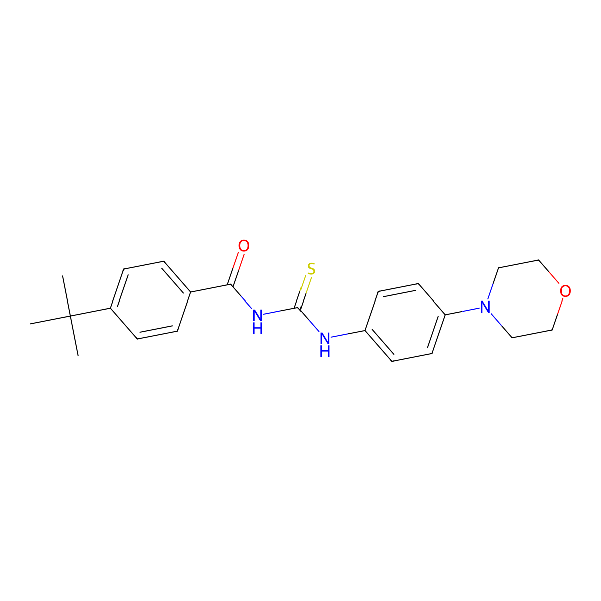 4-tert-butyl-N-[(4-morpholin-4-ylphenyl)carbamothioyl]benzamide molecular structure, CAS 443292-48-6