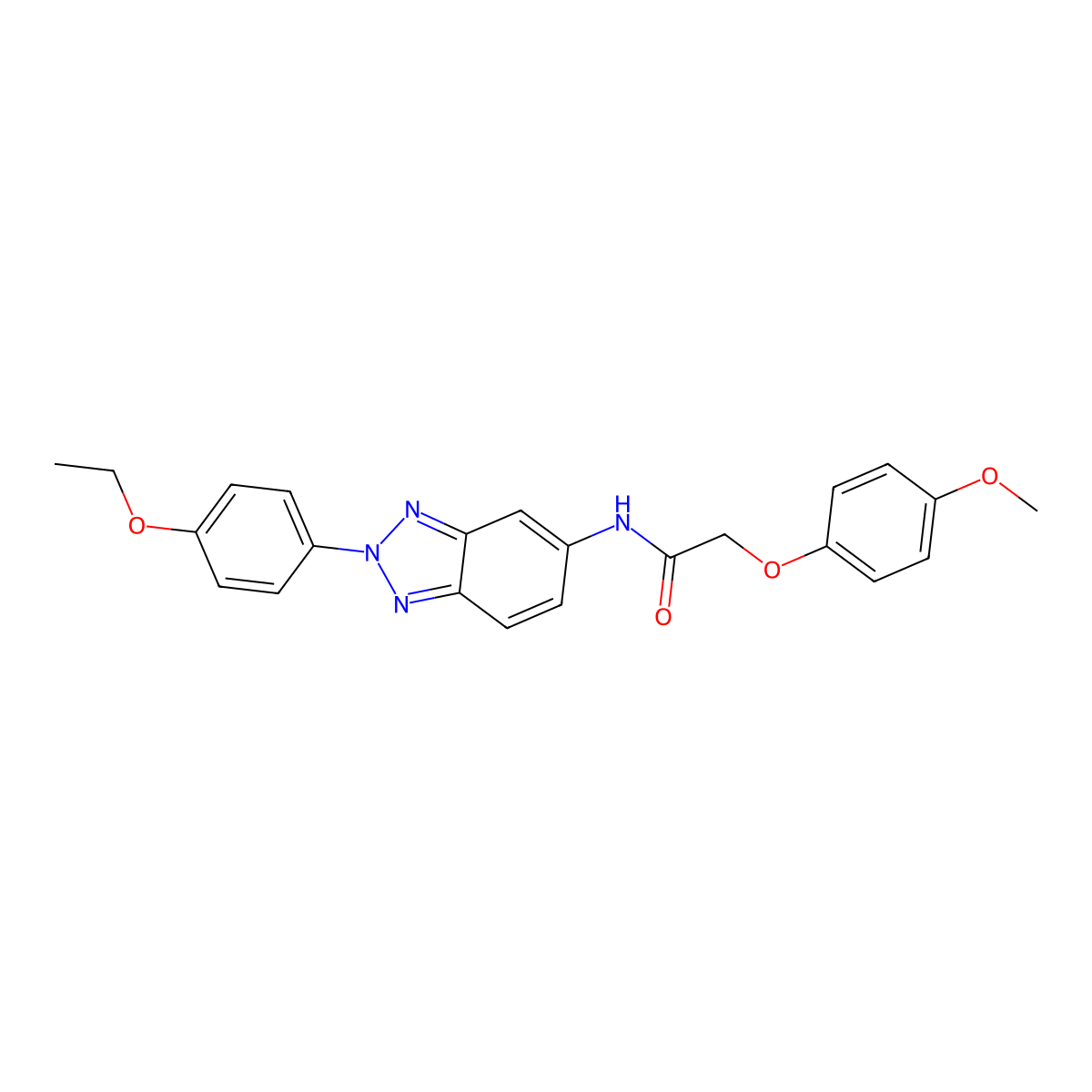 N-[2-(4-ethoxyphenyl)benzotriazol-5-yl]-2-(4-methoxyphenoxy)acetamide molecular structure, CAS 443292-77-1