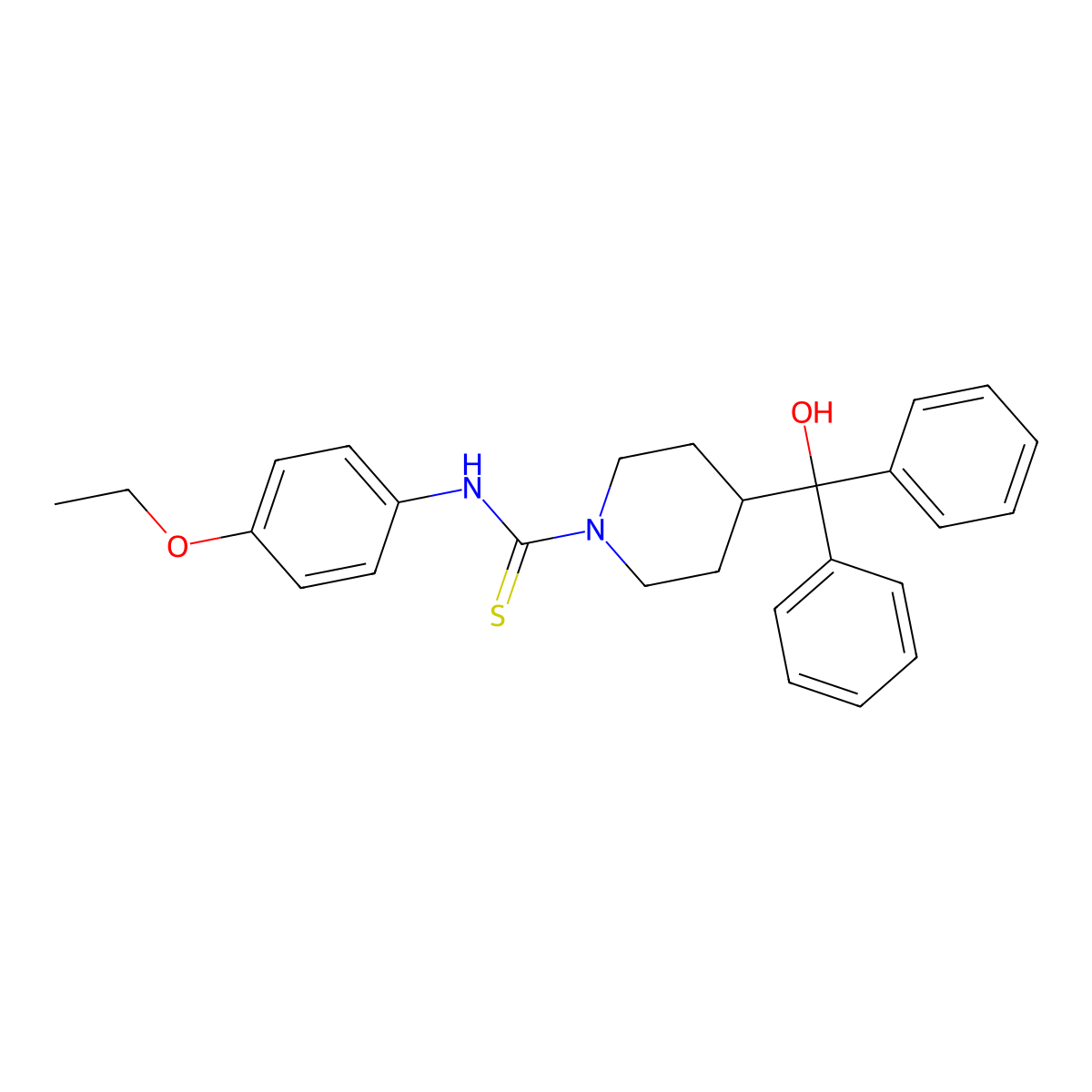 N-(4-ethoxyphenyl)-4-[hydroxy(diphenyl)methyl]piperidine-1-carbothioamide molecular structure, CAS 443292-81-7