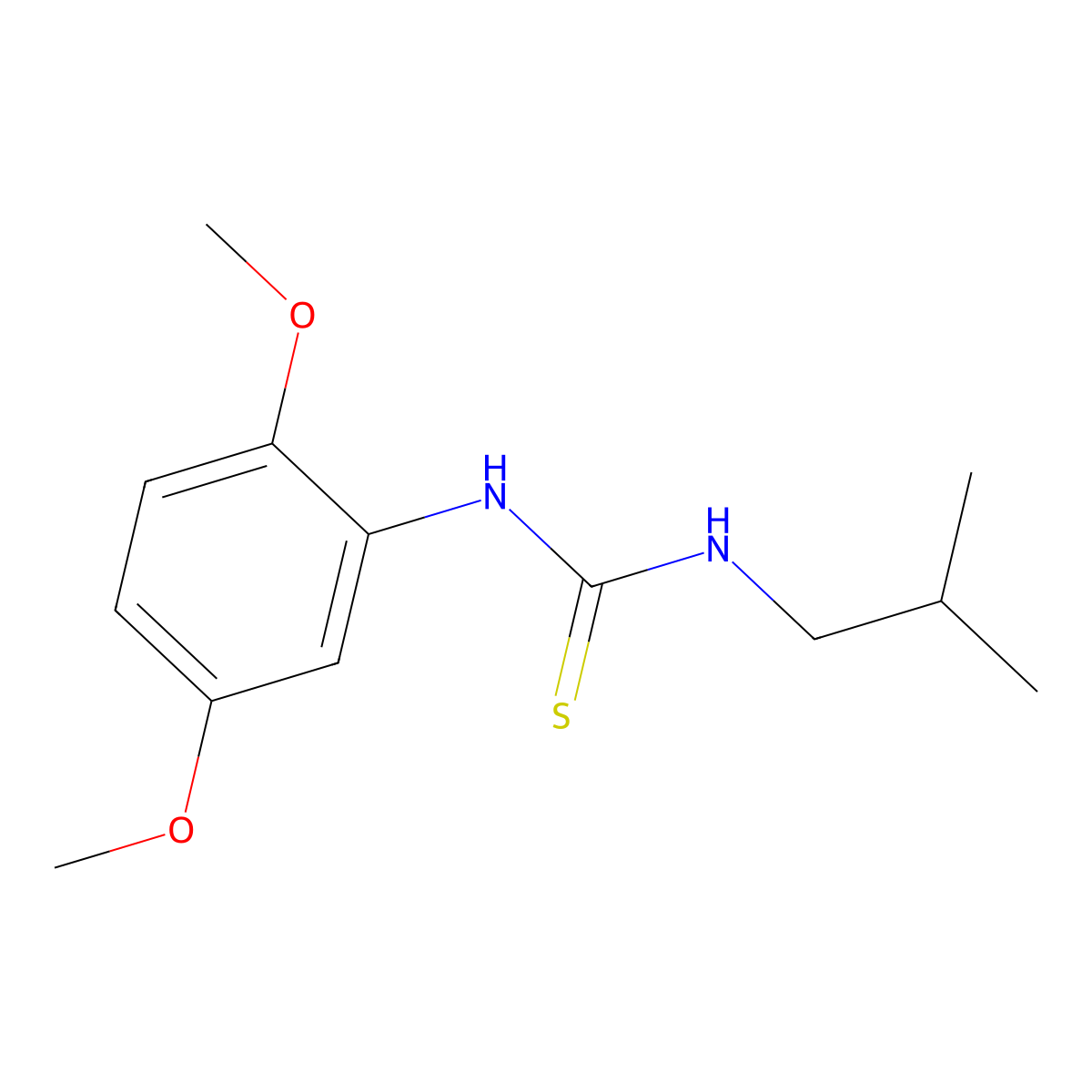 1-(2,5-Dimethoxyphenyl)-3-(2-methylpropyl)thiourea molecular structure, CAS 443293-16-1