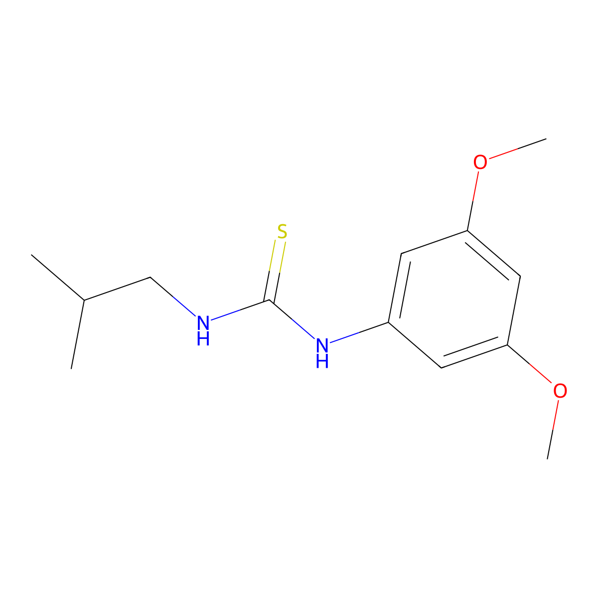 1-(3,5-Dimethoxyphenyl)-3-(2-methylpropyl)thiourea molecular structure, CAS 443293-52-5