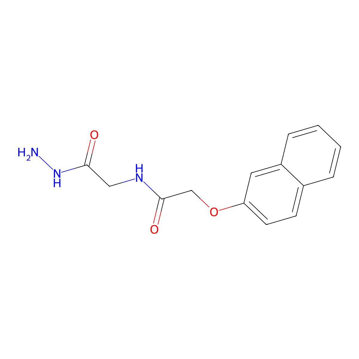 N-Hydrazinocarbonylmethyl-2-(naphthalen-2-yloxy)-acetamide molecular structure, CAS 443293-74-1