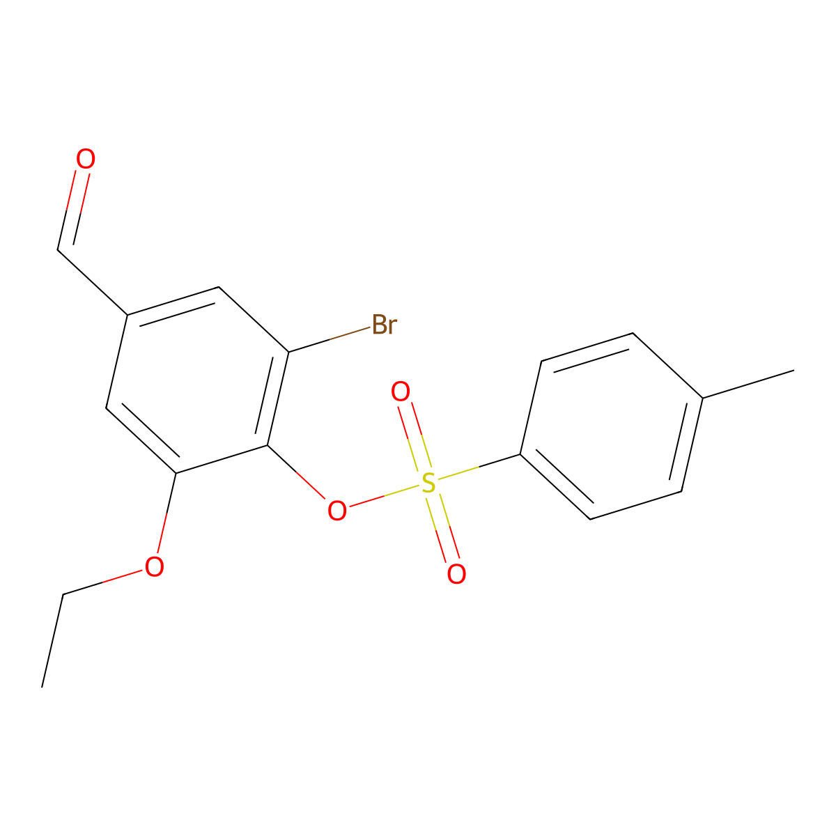 2-Bromo-6-ethoxy-4-formylphenyl 4-methylbenzenesulfonate molecular structure, CAS 443294-19-7
