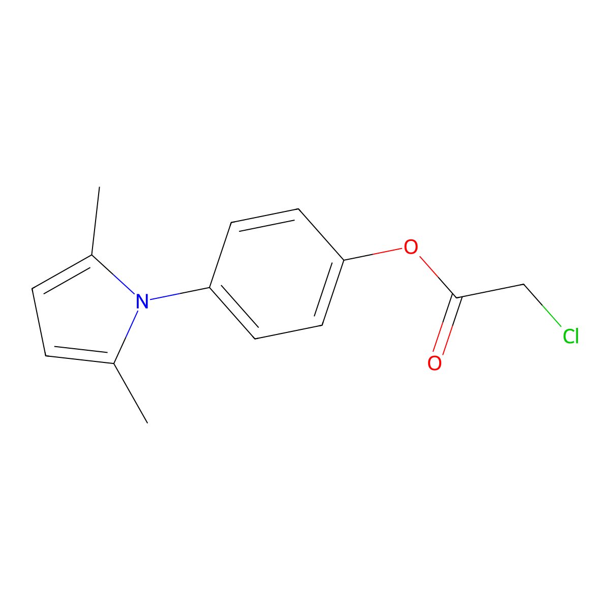 Chloro-acetic acid 4-(2,5-dimethyl-pyrrol-1-yl)-phenyl ester molecular structure, CAS 443294-30-2
