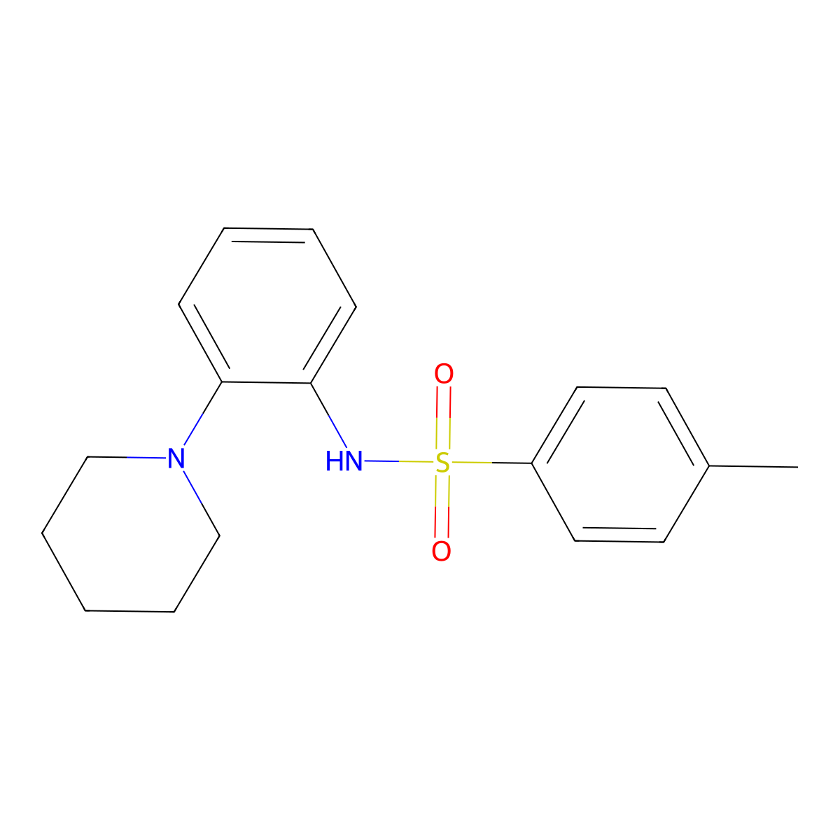 4-methyl-N-(2-piperidin-1-ylphenyl)benzenesulfonamide molecular structure, CAS 443294-43-7