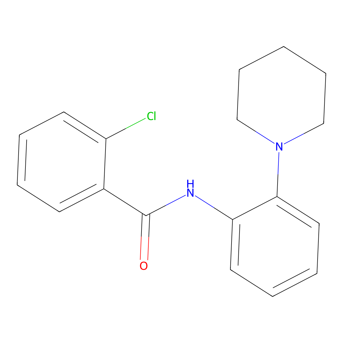 2-chloro-N-(2-piperidin-1-ylphenyl)benzamide molecular structure, CAS 443294-63-1