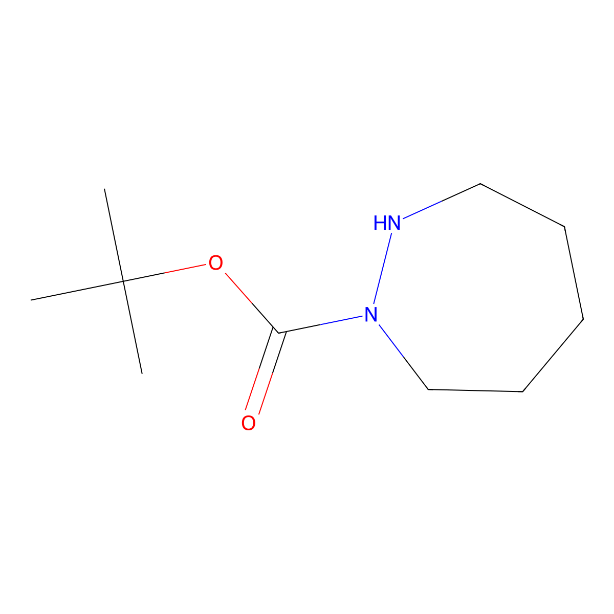 Tert-butyl 1,2-diazepane-1-carboxylate molecular structure, CAS 443295-32-7