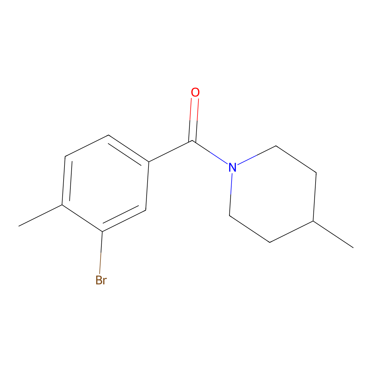 1-(3-Bromo-4-methylbenzoyl)-4-methylpiperidine molecular structure, CAS 443296-03-5