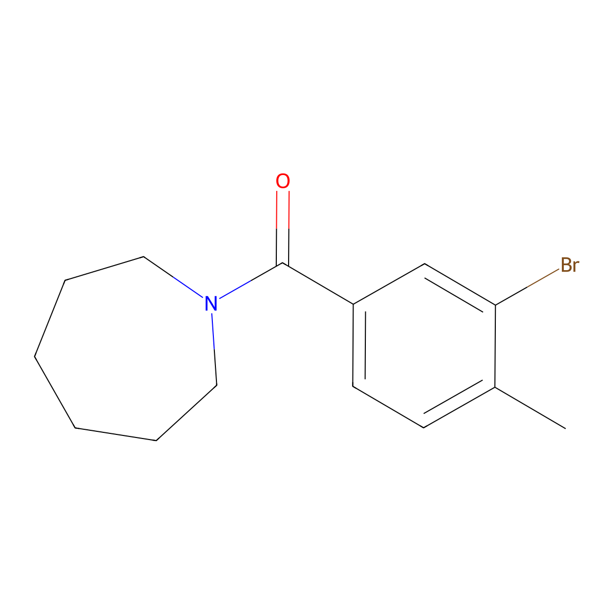 Azepan-1-yl(3-bromo-4-methylphenyl)methanone molecular structure, CAS 443296-23-9