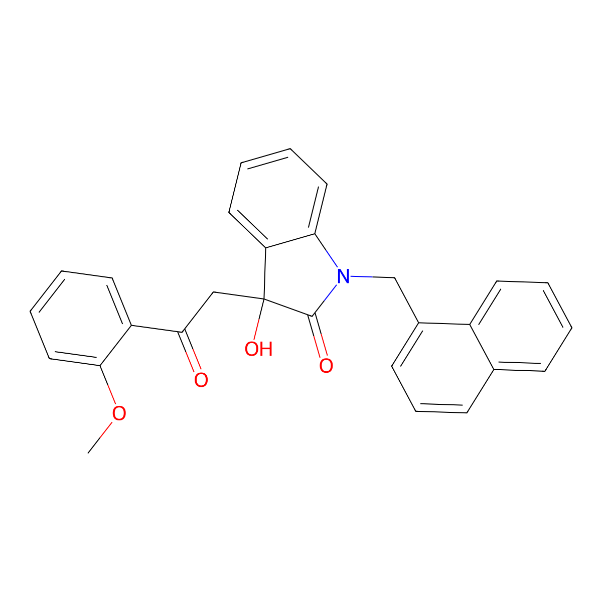 3-hydroxy-3-[2-(2-methoxyphenyl)-2-oxoethyl]-1-(naphthalen-1-ylmethyl)-1,3-dihydro-2H-indol-2-one molecular structure, CAS 443296-42-2