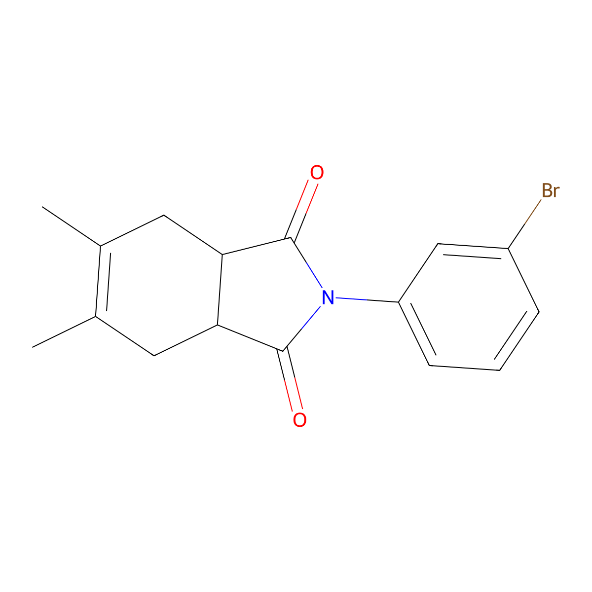 2-(3-Bromophenyl)-5,6-dimethyl-3a,4,7,7a-tetrahydroisoindole-1,3-dione molecular structure, CAS 443296-44-4