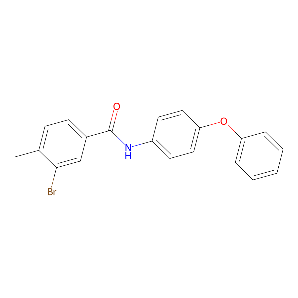 3-bromo-4-methyl-N-(4-phenoxyphenyl)benzamide molecular structure, CAS 443296-46-6