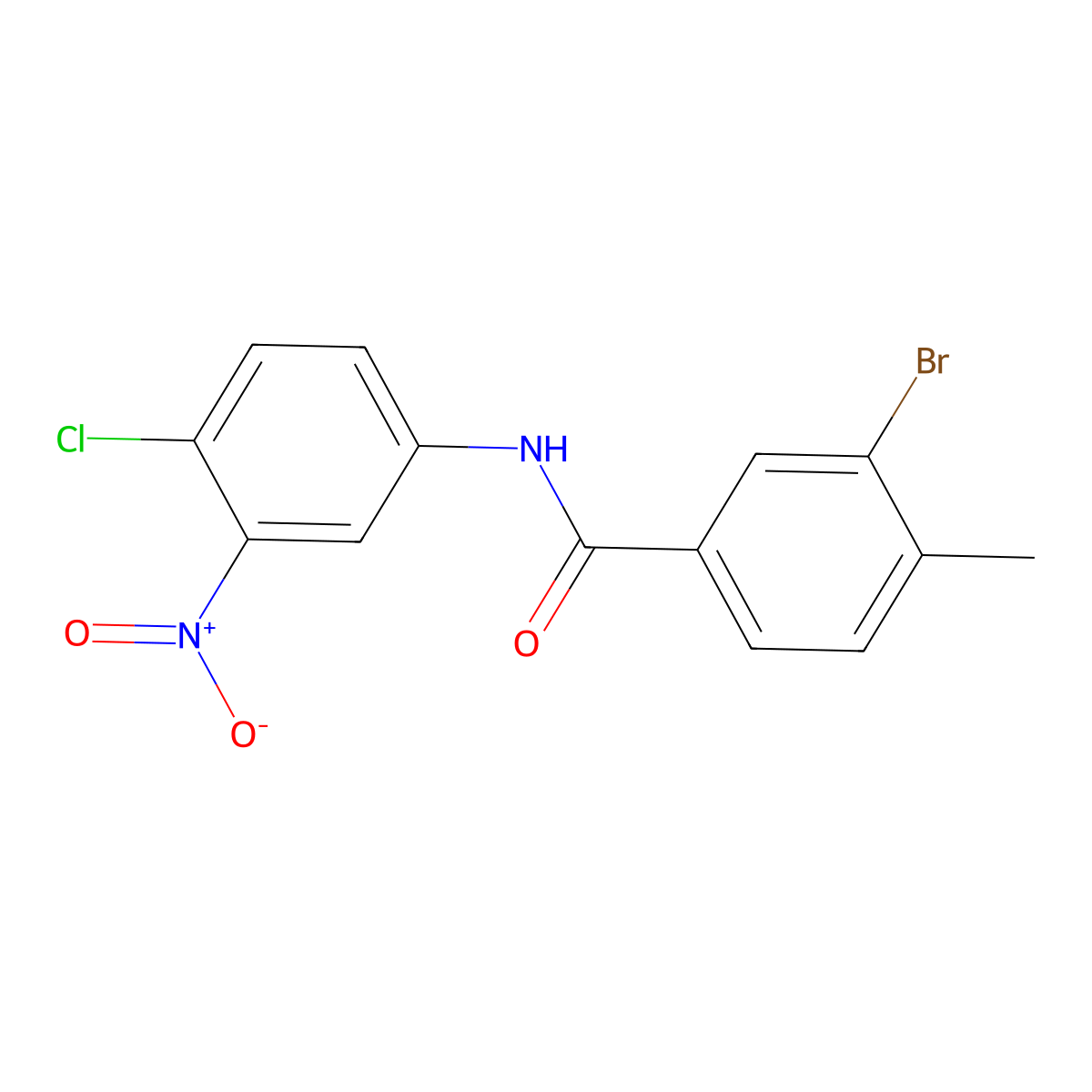 3-bromo-N-(4-chloro-3-nitrophenyl)-4-methylbenzamide molecular structure, CAS 443296-71-7