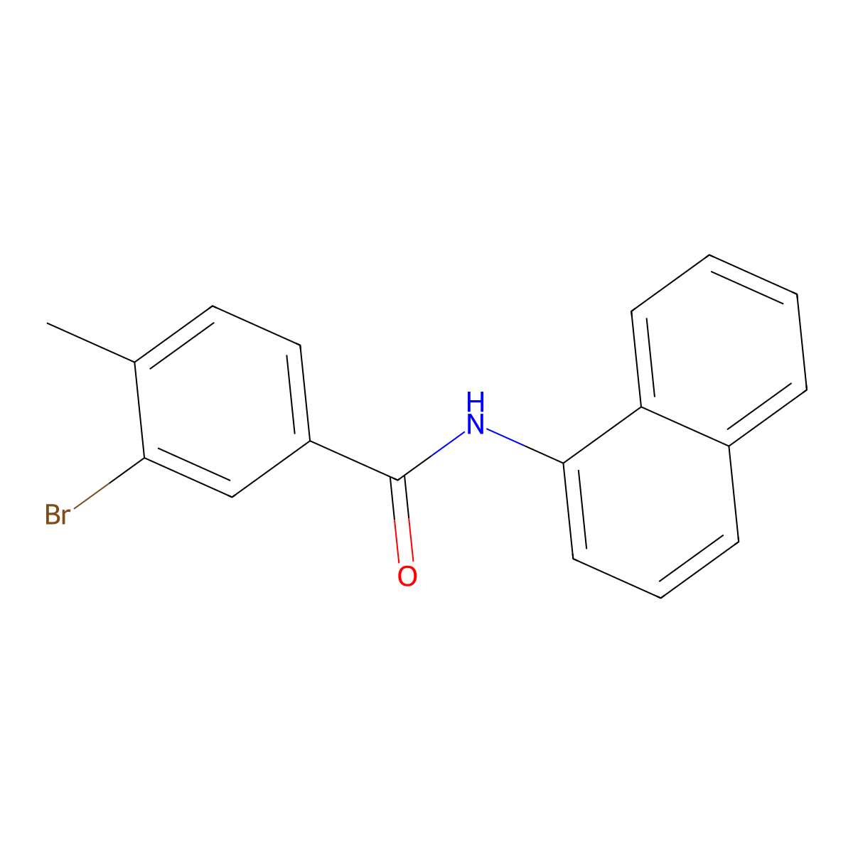 3-bromo-4-methyl-N-naphthalen-1-ylbenzamide molecular structure, CAS 443297-02-7