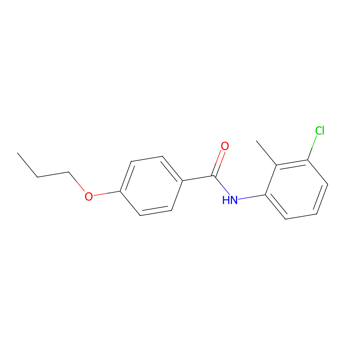 N-(3-chloro-2-methylphenyl)-4-propoxybenzamide molecular structure, CAS 443298-06-4