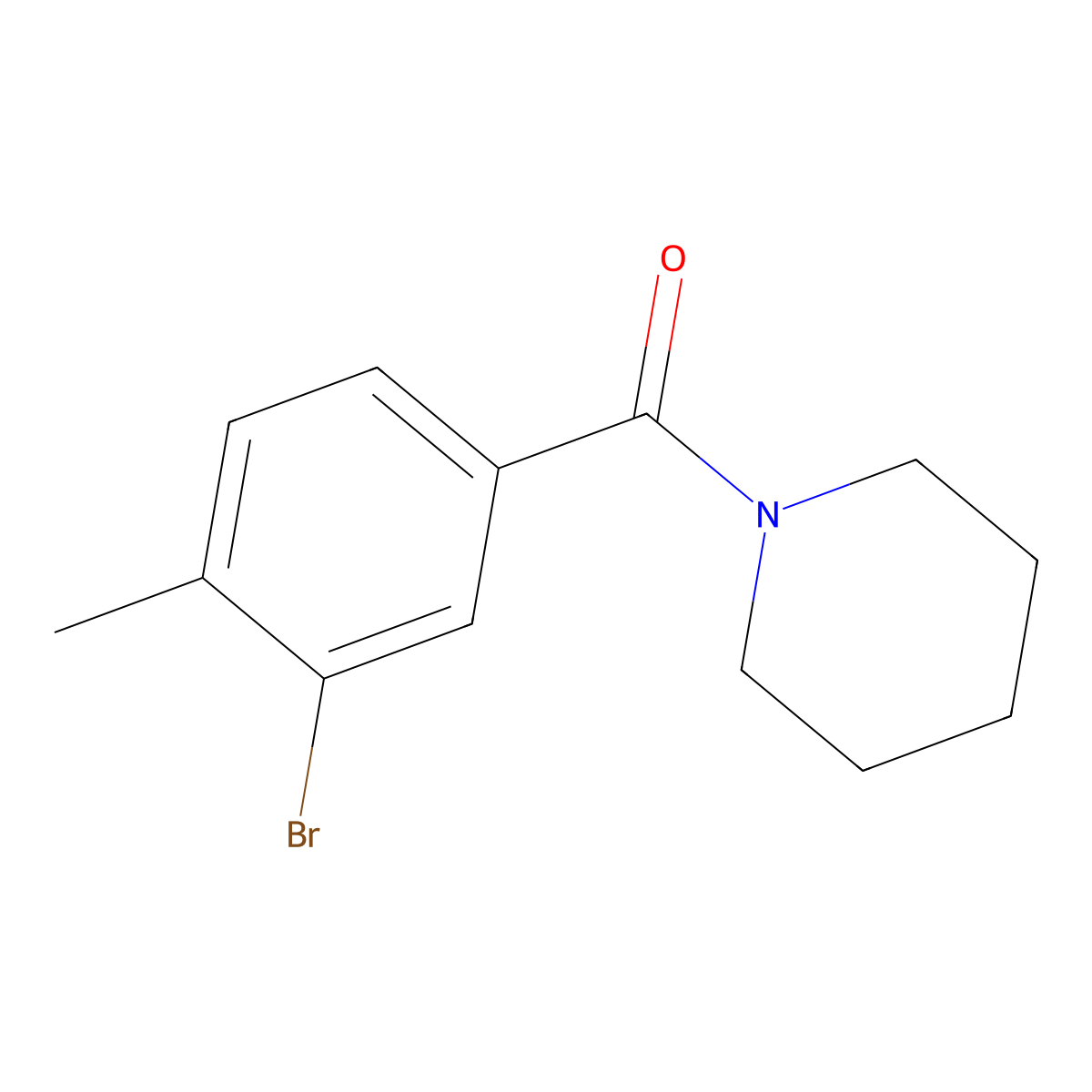 1-(3-Bromo-4-methylbenzoyl)piperidine molecular structure, CAS 443298-16-6