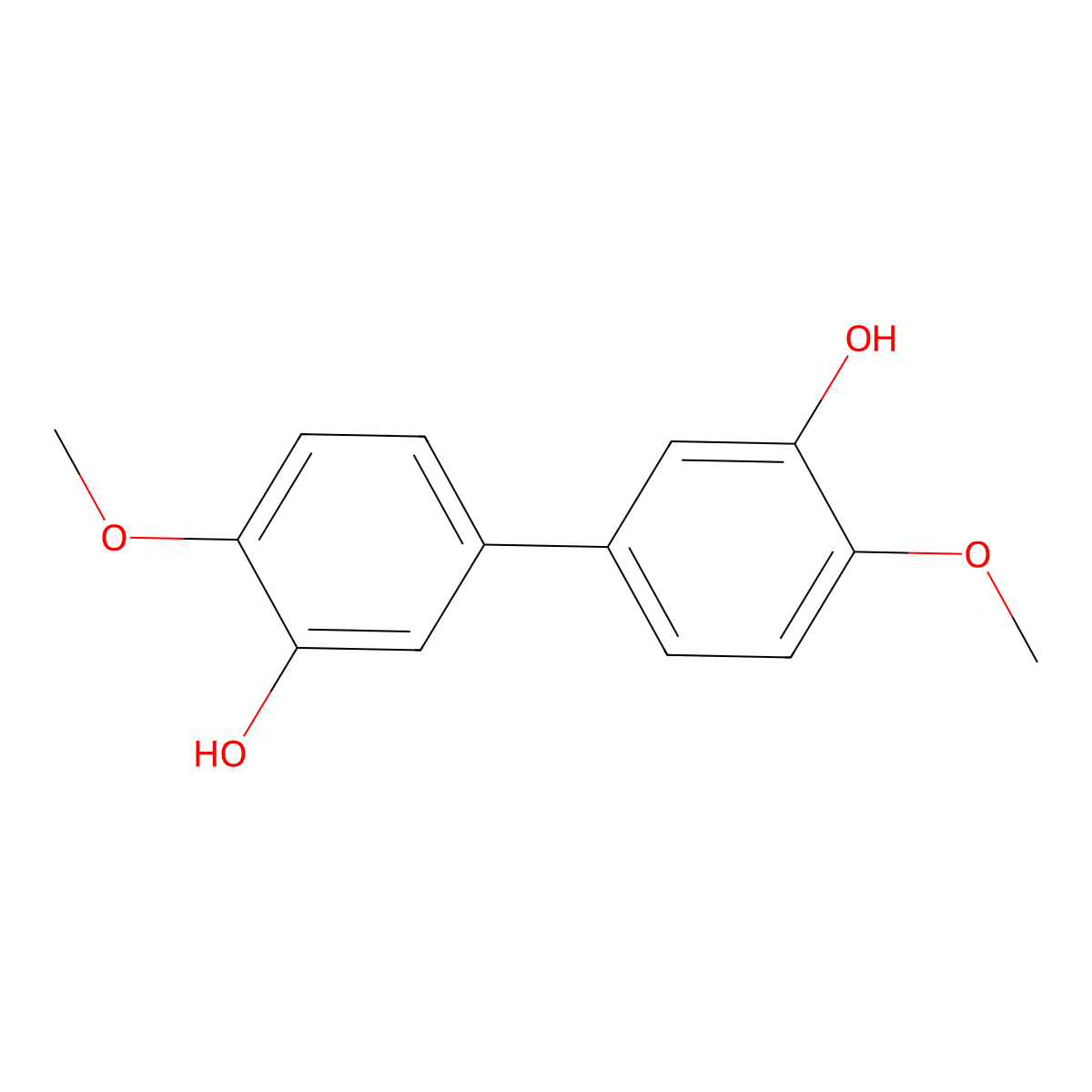 4,4'-Dimethoxy[1,1'-biphenyl]-3,3'-diol molecular structure, CAS 4433-09-4