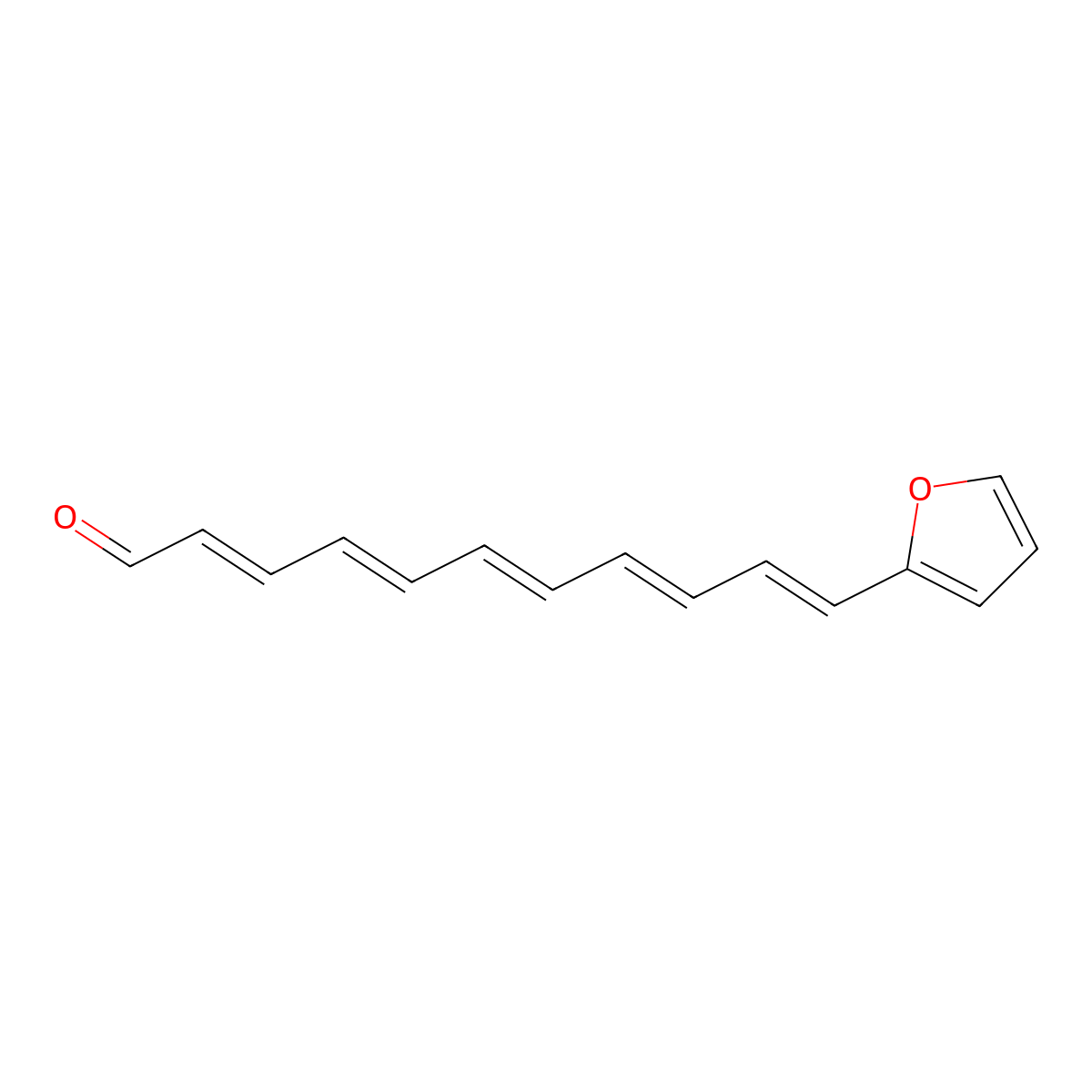 11-(Furan-2-yl)undeca-2,4,6,8,10-pentaenal molecular structure, CAS 4433-34-5