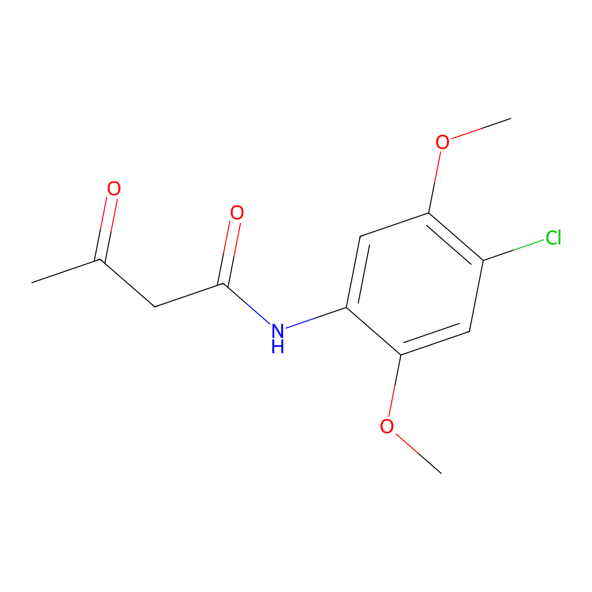 4'-Chloro-2',5'-dimethoxyacetoacetanilide molecular structure, CAS 4433-79-8