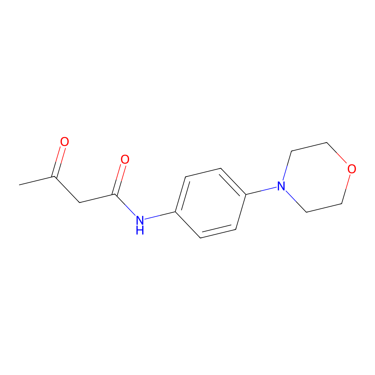 Butanamide, N-(4-(4-morpholinyl)phenyl)-3-oxo- molecular structure, CAS 4433-80-1