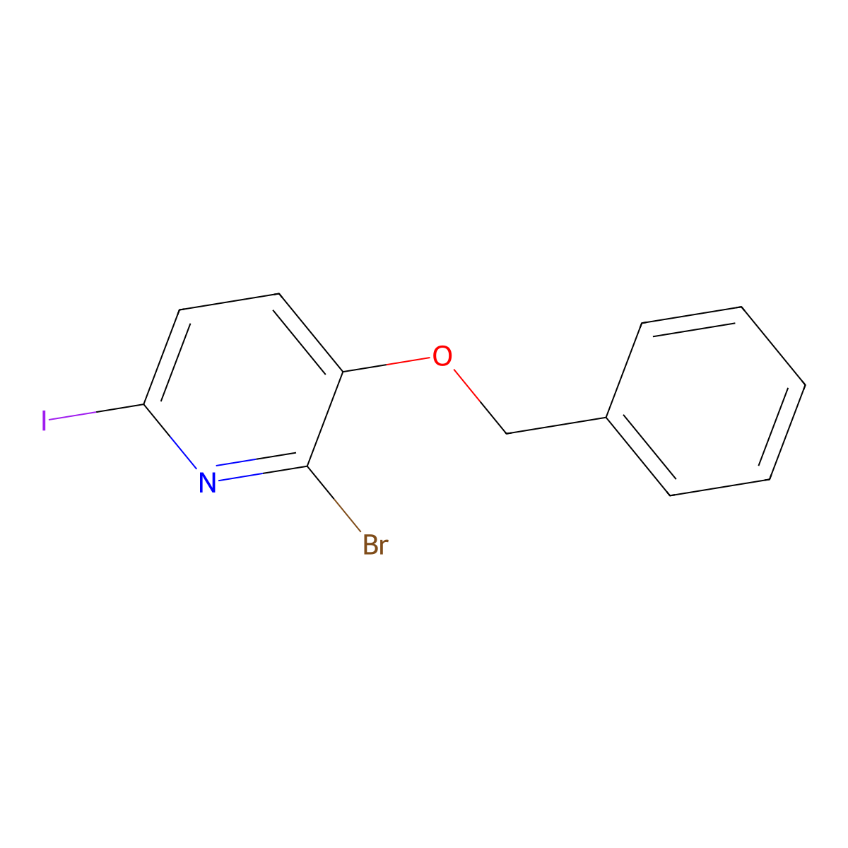 3-(Benzyloxy)-2-bromo-6-iodopyridine molecular structure, CAS 443307-26-4