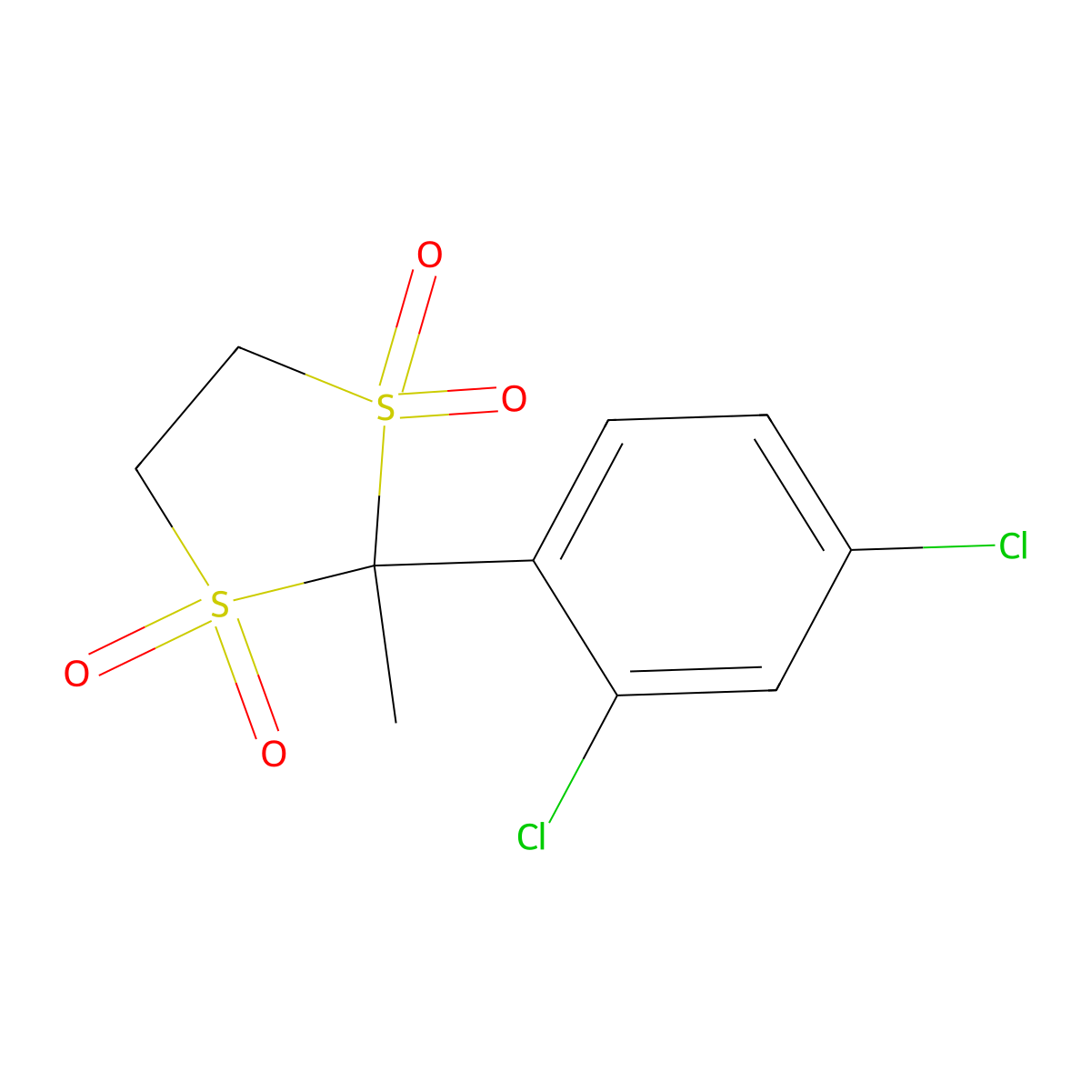 2-(2,4-Dichlorophenyl)-2-methyl-1,3-dithiolane 1,1,3,3-tetraoxide molecular structure, CAS 443313-72-2