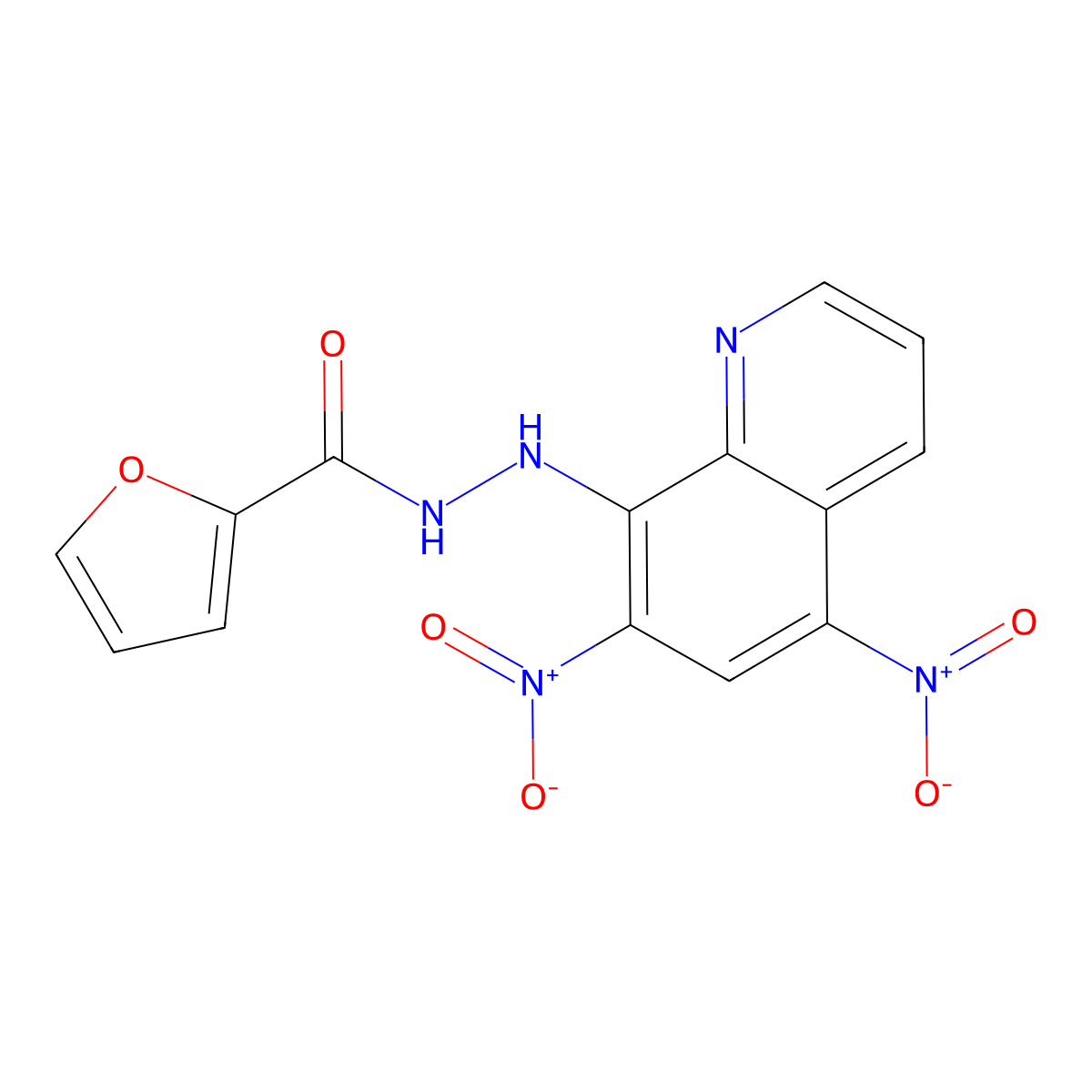 N'-(5,7-dinitroquinolin-8-yl)furan-2-carbohydrazide molecular structure, CAS 443314-94-1