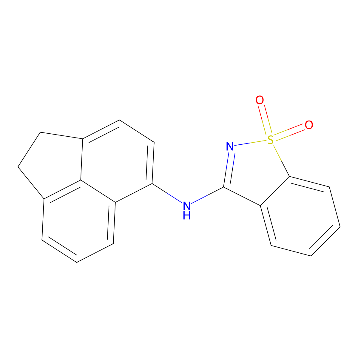 N-(1,2-dihydroacenaphthylen-5-yl)-1,1-dioxo-1,2-benzothiazol-3-amine molecular structure, CAS 443319-18-4