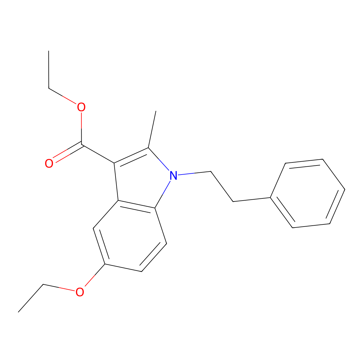 ethyl 5-ethoxy-2-methyl-1-(2-phenylethyl)-1H-indole-3-carboxylate molecular structure, CAS 443320-21-6